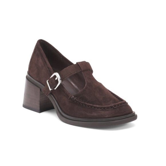 STEVE MADDEN Brown Suede Leather Beverlee Mary Jane Loafers - Picture 1 of 2